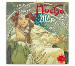 Grid calendar Alphonse Mucha 2025